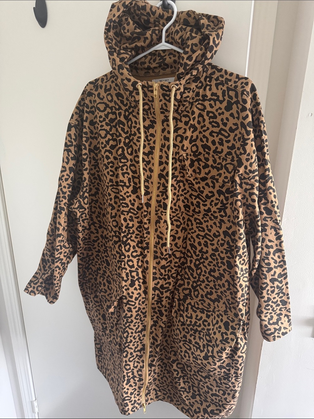 Never worn RedSky leopard full jacket with hood